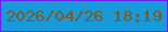 文字の大きさ：5、枠の色：6a22eb、背景の色：169ada、文字の色：7d5823 無料ブログパーツのブログ時計
