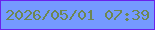 文字の大きさ：1、枠の色：6a22eb、背景の色：759aff、文字の色：6d8752 無料ブログパーツのブログ時計