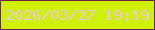 文字の大きさ：3、枠の色：6a2345、背景の色：cef106、文字の色：ecc6e4 無料ブログパーツのブログ時計