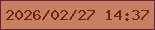 文字の大きさ：5、枠の色：6a252f、背景の色：c78066、文字の色：712702 無料ブログパーツのブログ時計
