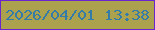 文字の大きさ：2、枠の色：6a25cf、背景の色：aca24d、文字の色：337ba9 無料ブログパーツのブログ時計