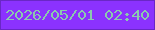 文字の大きさ：2、枠の色：6a27c6、背景の色：8b32fe、文字の色：8bc9ae 無料ブログパーツのブログ時計