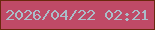 文字の大きさ：4、枠の色：6a280e、背景の色：bf4a67、文字の色：aabdc9 無料ブログパーツのブログ時計