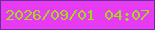 文字の大きさ：5、枠の色：6a2d9b、背景の色：e63bf3、文字の色：a4d81c 無料ブログパーツのブログ時計
