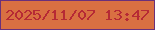 文字の大きさ：3、枠の色：6a307a、背景の色：d97042、文字の色：b62a35 無料ブログパーツのブログ時計