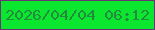 文字の大きさ：5、枠の色：6a3475、背景の色：0be62e、文字の色：238b3e 無料ブログパーツのブログ時計