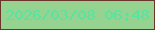 文字の大きさ：3、枠の色：6a352a、背景の色：96d390、文字の色：57e4a3 無料ブログパーツのブログ時計