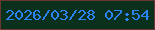 文字の大きさ：3、枠の色：6a3632、背景の色：0b301b、文字の色：2a84f4 無料ブログパーツのブログ時計