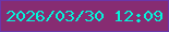 文字の大きさ：2、枠の色：6a36ab、背景の色：872c72、文字の色：03f4da 無料ブログパーツのブログ時計