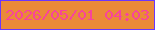 文字の大きさ：3、枠の色：6a36fd、背景の色：ea8a39、文字の色：f8449b 無料ブログパーツのブログ時計