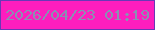 文字の大きさ：2、枠の色：6a38b6、背景の色：fd1ebe、文字の色：8a90b3 無料ブログパーツのブログ時計