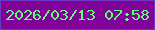 文字の大きさ：5、枠の色：6a38c2、背景の色：810299、文字の色：61fd76 無料ブログパーツのブログ時計
