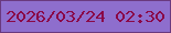 文字の大きさ：5、枠の色：6a397f、背景の色：8e6ecd、文字の色：8a0847 無料ブログパーツのブログ時計
