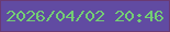 文字の大きさ：4、枠の色：6a3a74、背景の色：614ba2、文字の色：74ce74 無料ブログパーツのブログ時計