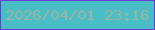 文字の大きさ：3、枠の色：6a3ad6、背景の色：4abec7、文字の色：98b5a2 無料ブログパーツのブログ時計