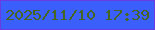 文字の大きさ：4、枠の色：6a3be1、背景の色：3b5ffb、文字の色：466521 無料ブログパーツのブログ時計