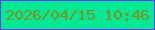 文字の大きさ：1、枠の色：6a3bfd、背景の色：00e993、文字の色：809125 無料ブログパーツのブログ時計