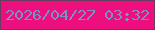 文字の大きさ：4、枠の色：6a3c5f、背景の色：ec0f7d、文字の色：7894c6 無料ブログパーツのブログ時計