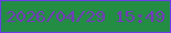 文字の大きさ：5、枠の色：6a3cec、背景の色：238d44、文字の色：7836c0 無料ブログパーツのブログ時計