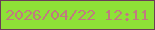 文字の大きさ：2、枠の色：6a3e57、背景の色：8ee137、文字の色：c17980 無料ブログパーツのブログ時計