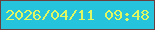 文字の大きさ：5、枠の色：6a3f3d、背景の色：26c4dc、文字の色：dff762 無料ブログパーツのブログ時計