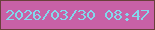 文字の大きさ：1、枠の色：6a403b、背景の色：c861a6、文字の色：82d8ec 無料ブログパーツのブログ時計