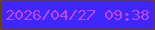 文字の大きさ：3、枠の色：6a4208、背景の色：3f27fb、文字の色：be45ea 無料ブログパーツのブログ時計