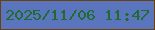 文字の大きさ：5、枠の色：6a4209、背景の色：5a74be、文字の色：206c2d 無料ブログパーツのブログ時計
