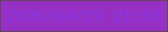 文字の大きさ：3、枠の色：6a4367、背景の色：9630c2、文字の色：8a34e4 無料ブログパーツのブログ時計