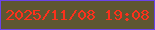 文字の大きさ：4、枠の色：6a43ea、背景の色：5e5632、文字の色：fd311c 無料ブログパーツのブログ時計