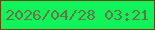 文字の大きさ：4、枠の色：6a440a、背景の色：11f35b、文字の色：657442 無料ブログパーツのブログ時計