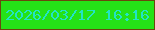 文字の大きさ：4、枠の色：6a470d、背景の色：25e217、文字の色：22e3c7 無料ブログパーツのブログ時計