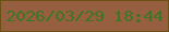 文字の大きさ：3、枠の色：6a5012、背景の色：965f40、文字の色：3c7625 無料ブログパーツのブログ時計