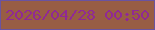 文字の大きさ：2、枠の色：6a53a0、背景の色：985d44、文字の色：902995 無料ブログパーツのブログ時計
