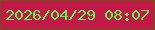 文字の大きさ：4、枠の色：6a5416、背景の色：c21948、文字の色：56f653 無料ブログパーツのブログ時計