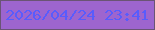 文字の大きさ：5、枠の色：6a5475、背景の色：9d65cf、文字の色：595cfc 無料ブログパーツのブログ時計