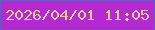 文字の大きさ：2、枠の色：6a57c2、背景の色：b42ad1、文字の色：ddcd96 無料ブログパーツのブログ時計