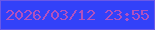 文字の大きさ：5、枠の色：6a58e7、背景の色：3241f9、文字の色：b151bf 無料ブログパーツのブログ時計