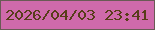 文字の大きさ：5、枠の色：6a5a55、背景の色：cf6aab、文字の色：583d1a 無料ブログパーツのブログ時計