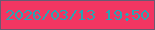 文字の大きさ：4、枠の色：6a5a72、背景の色：f23662、文字の色：29a5b3 無料ブログパーツのブログ時計