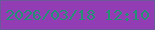 文字の大きさ：2、枠の色：6a5a99、背景の色：923db4、文字の色：259075 無料ブログパーツのブログ時計