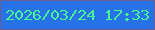 文字の大きさ：1、枠の色：6a5c93、背景の色：2772e7、文字の色：48f296 無料ブログパーツのブログ時計