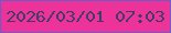 文字の大きさ：5、枠の色：6a5dca、背景の色：ed3399、文字の色：403e69 無料ブログパーツのブログ時計