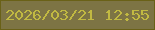 文字の大きさ：3、枠の色：6a6117、背景の色：7d7444、文字の色：c1b942 無料ブログパーツのブログ時計
