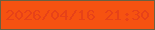 文字の大きさ：1、枠の色：6a6142、背景の色：f65211、文字の色：e74218 無料ブログパーツのブログ時計
