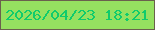 文字の大きさ：2、枠の色：6a614d、背景の色：95e160、文字の色：10cb6c 無料ブログパーツのブログ時計