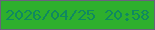 文字の大きさ：4、枠の色：6a617d、背景の色：2eaf2d、文字の色：0f8960 無料ブログパーツのブログ時計