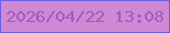 文字の大きさ：4、枠の色：6a61e7、背景の色：cf88d3、文字の色：9e5ac9 無料ブログパーツのブログ時計