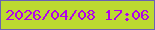 文字の大きさ：4、枠の色：6a62b3、背景の色：bcda30、文字の色：b202ea 無料ブログパーツのブログ時計