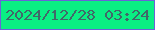 文字の大きさ：3、枠の色：6a62d8、背景の色：0aef83、文字の色：416869 無料ブログパーツのブログ時計